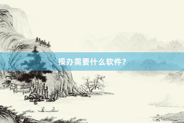操办需要什么软件？